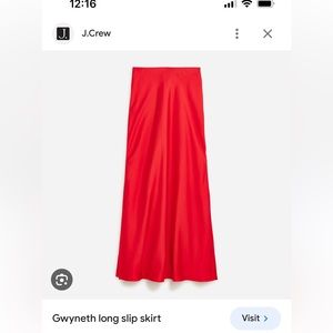 J Crew red slip skirt - small - perfect for the holidays!
